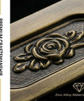 Close-up of Antique Bronze Rose Flush Pull Handles for Drawers and Cabinets, Hidden Flush Mount Design with rose detail