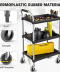 Utility cart with tools featuring 4 Inch Caster Wheels Set Of 4 With Standard Course Threaded Stem and swivel casters, 700 lb capacity