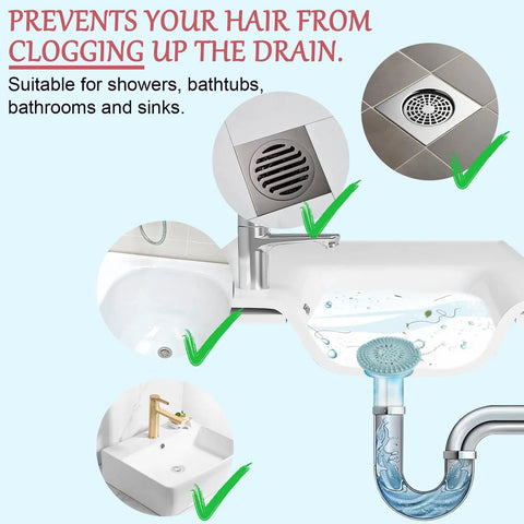 Banish Clogged Drains Fast With This Flexible Drain Strainer Set, Solid Snag Catcher Hair Filter, Stretchy Rubber Sink Protector, Easy Splash Multi Color Bath Nets 6 Pack