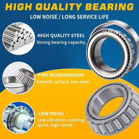 Trailer axle hub bearing kit with seals, dust caps, cotter pins, nuts and washers; 4-set