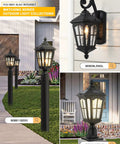 Outdoor Post Light With 3 Inch Pier Mount Base, 17 Inch High Exterior Fixture in garden and wall mount view