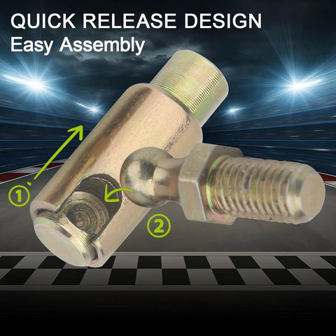 Throttle Disconnect Quick Release Ball Joint Set, 2 Pack, Fast Throttle Linkage Removal And Reattachment, 10-32 Female Threads For Secure, Smooth Operation, Ideal For Tuning And Maintenance; quick release assembly