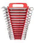 15 Piece Metric Combination Wrench Set 8 To 22 Mm With Angled Open End And 12 Point Box End Holder Pro Grade Handy For Tight Spaces