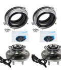 Front Wheel Bearing And Hub Assembly Kit For Ford F-150 4WD 2015 2016 2017 Including Four Piece Drop In Set With Two Front Auto Lock Hub Actuators And Two Front Wheel Bearings And Hubs For Lariat XL XLT King Ranch Limited Platinum SSV