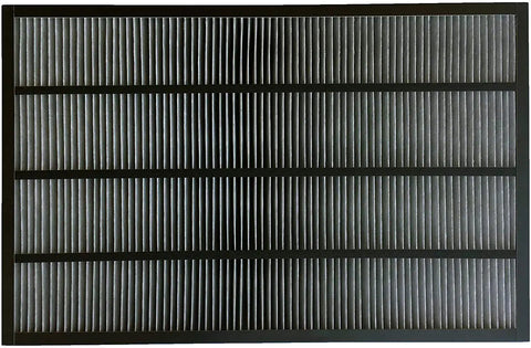 Ultra Low Pressure Drop MERV 16 Air Filter for HVAC Systems 20x25x5 showing filter pleats and frame in black