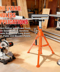 Heavy Duty Roller Stand With 2500 Lb Capacity And 28 To 52 Inch Adjustable Height Foldable Tool Stand For Pipes Wood And Metalworking Projects Built To Last For Long Materials And Sheet Metal Work in workshop setting.