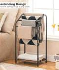Freestanding 4 Tier Towel Rack And Blanket Display Stand For Bathroom Or Living Room Space Saving Drying Rack For Towels