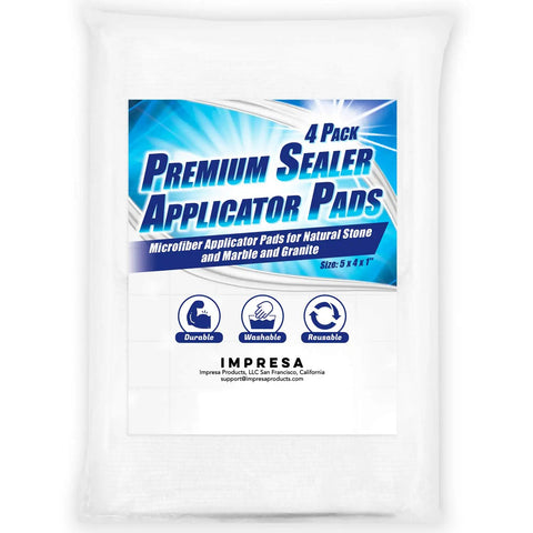 Reusable Microfiber Sealer Applicator Pads For Tile Grout And Stone, Pro Grade Multi Surface Coverage, Smooth Spread, Edge Control, Grout Sealant Tool, 4 Pack 5x4x1 In Black