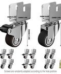 Beefy 4 Pack Heavy Duty Furniture Wheel Castors 1 Inch Swivel Casters shown with screws and measurements