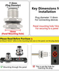 Dimensions and installation guide for M12 12 Pin A Code Male Aviation Connector Cable 0.2M Back Mount Unshielded Straight IP67