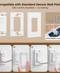 Three Way Wireless Light Switch and Receiver Kit Upgrade Works With Your Existing Switch No Neutral Wire Needed Decora Compatible Interference Free Remote Control Ideal For Old Homes Lighting installation steps.