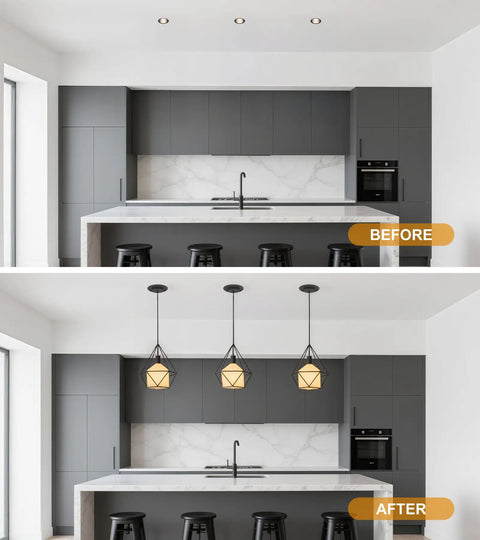 Sleek Recessed To Pendant Converter Kit Turns Six Inch Can Lights Into Chic Hanging Fixtures Featuring A Gimmie E26 Socket And Fresh Black Ceiling Plate For A Quick No Sweat Makeover