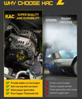 Comparison of high output alternator vs rough process in cars highlighting features and benefits under Why Choose KAC.