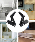 ROCK SOLID SOFA BED SPRING HINGES TWO PACK FEATURING SMOOTH OPERATOR SWING ACTION AND DEAD SIMPLE CABINET LIFT SUPPORT, black hardware.