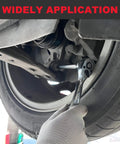Using Long Reach 3/8 Inch Torx Bit Socket Set on car wheel fastener, shows wide application in automotive repair.