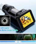 Portable Digital Microscope With 2.8 Inch LCD Screen, 8 LED Lights, Handheld USB Coin Camera, Slide Kit For Kids And Adults, Built-In Distance Adjustment Ring For Stable Focus And Clear Imaging, shown with insect on screen