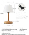Cordless LED Wood-Grain Table Lamp With Waterproof Shower Design showing dimensions and USB cable, 10.2 in tall, 5.9 in dia