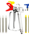 Top Tier Airless Paint Spray Gun Kit With Solid Steel Build, Two Reversible 517 Tips, Heavy Duty Guard, And Spare Filters.
