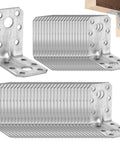 Heavy Duty Beefy 50 Pack L Corner Brackets lock in rock solid 90 degree stability for furniture and shelving, thick steel design.