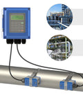Wall Mounted Non Contact Ultrasonic Water Flow Meter With Bi Directional Digital Measurement IP65, Pro Grade Accuracy 1 Percent
