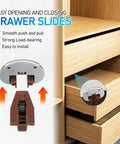 Drawer Slide Repair Kit Set With Plastic And Metal Components, 10 Pack Roller Replacement Parts shown on open wooden drawers