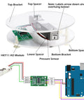 20Kg Digital Load Cell Weight Sensor with HX711 ADC Breakout Module for Arduino setup diagram showing components and connections.