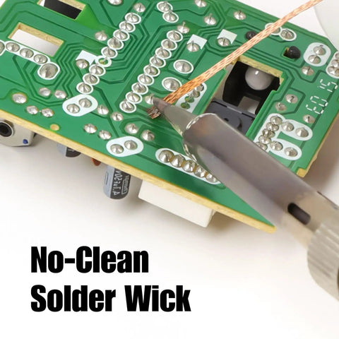 PCB with no-clean Desoldering Solder Wick Braid Set, Six Pack, Each Five Feet Long, In 0.08, 0.10, And 0.12 Inch Widths