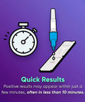 3 In 1 Covid Flu At Home Test Kit With 10 Minute Results For Covid Flu A And Flu B FDA 510K Cleared Five Test Pack Easy To Use No Discomfort For Daily Home Testing With Fast Clear Readouts, stopwatch illustration, and test device