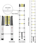 15 Ft Aluminum Telescoping Ladder For Home And Outdoor Tasks EN131 Standards Lightweight Yet Sturdy Extension Ladder dimensions