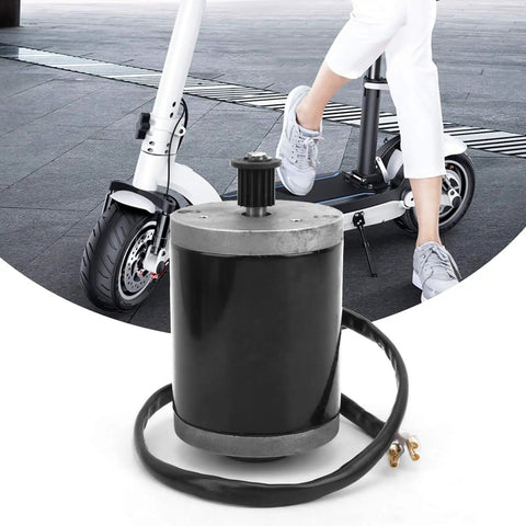 12V 100W High Speed Brushed Electric Scooter Motor Low Noise With Crazy Torque for scooters and e-bikes beside a scooter