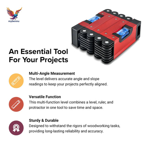 Heavy Duty Folding Aluminum Multi Angle Level With Precise Spirit Vials For Stairs Pipes And Corners Hella Durable Measurement Rig That Collapses Flat To Save Closet Space And Finish Any Handyman Job Quick
