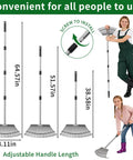 Heavy Duty Garden Rake Set 62 Inch Rake With 72 Gallon Leaf Bag 18 Inch Wide 25 Tines Metal Rake Adjustable Handle Gloves For Lawn Yard Leaves Grass Straw Shrub Cleanup 3 In 1 Rake System