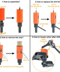 Straight Up Heavy Duty One Inch Hole Saw Kit With Arbor Pilot Bit Hex Key For Drilling Wood Metal Plastic Drywall Rugged Bi Metal Blades Built Like A Tank assembly and usage instructions