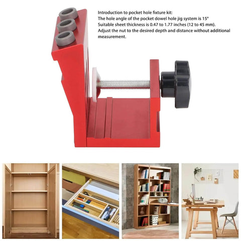 Pocket Hole Jig Set With Steel Bushings And Anodized Aluminum Body Delivers Precise 15 Degree Dowels For Woodworking, Cabinetry, And Furniture Assembly, Industrial Grade Durability, Reliable Accuracy, Ideal For Repeated Use In Shops