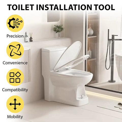 Heavy Duty Portable Toilet Dolly Lift And Installation Jack For Easy Moving Positioning And Alignment During Replacement Repairs Ergonomic Foldable Design Reduces Back Strain Ideal For Bathroom Renovations in modern bathroom setting.