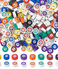 200 Piece Billiard Ball Print Polymer Clay Beads Set, Dope Colorful Flat Round Spacer Beads For Jewelry Making, DIY Necklaces And Bracelets