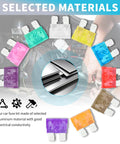 Heavy Duty Auto Fuse Assortment Kit With Slick Tester And Tough Puller, complete car fuse pack featuring assorted fuses in various colors.