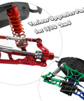 Beefed Up 1/10 Scale RC Upgrade Parts Kit for Rustler VXL and Stampede VXL 2WD with Steel Driveshafts, Alloy Front Shocks