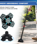 Heavy Duty Quad Cane Tip Replacement For 3/4 Inch Shafts showing shock-absorbing rubber base for stability on outdoor surfaces.