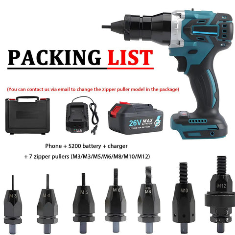 Cordless Rivet Nut Tool Kit With Electric Pop Rivet Gun, Battery Powered Rivet Nut Setter For Iron, Aluminum, Stainless Steel, No Cables