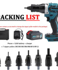 On The Go Portable Electric Rivet Nut Tool Kit With LED Lighting 26V Battery Powered Gun with accessories and case