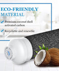 Inline Water Filter For Ice Makers And Refrigerators Post Activated Carbon Replacement Cartridge with coconut shell graphic