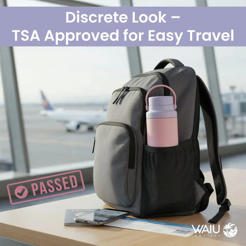 Portable Breast Milk Cooler Keeps Infant Formula And Breastmilk Icy Fresh For Up To 15 Hours With Triple Wall Vacuum Insulation in a travel bag.