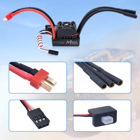 Beefy 1/10 RC Brushless Motor ESC Combo Waterproof 5700KV M3650 Brushless Motor With 60A ESC for 1/10 scale RC cars and trucks