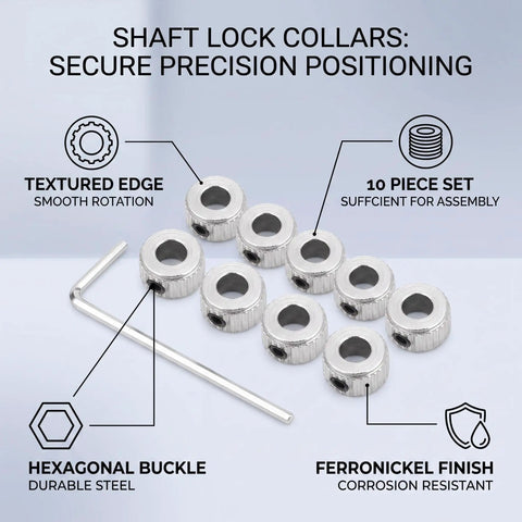 Dead Nuts Secure Set Screw Shaft Collars 5.1mm Bore M3 Locking Ring 10 Pack With Hex Wrench For Precision Axles Steel Wire Shafts And Quick Fix Assembly Projects Gearheads Will Love