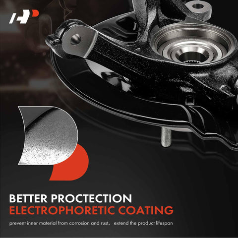 Front Left Steering Knuckle And Wheel Bearing Hub Assembly For Honda CR V 2015 2016 FWD Driver Side Replacement Fits EX L Touring SE Includes Dust Shield And Easy Install with electrophoretic coating