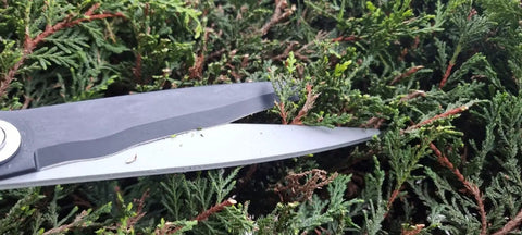 Close-up of Beast Hedge Shears With Patented Gearing Technology For Rugged Yet Light Aluminum Handles And Japanese SK5 Steel Blades