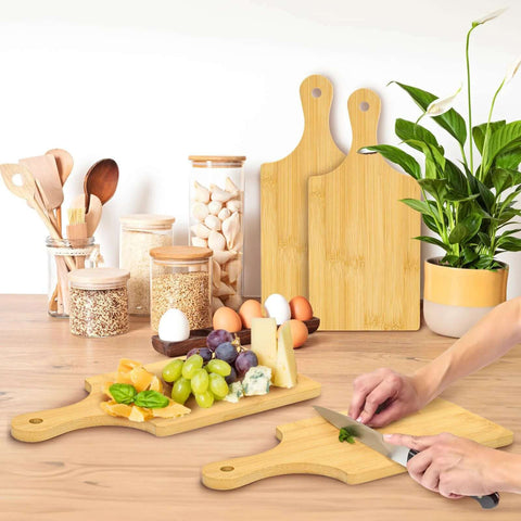YIMITEE bamboo cutting boards with handles, 11x5 inches, 12-pack kitchen set