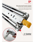 Slick Heavy Duty Telescopic Drawer Slides One Pair Full Extension Cabinet Hardware 76mm steel rails with 2.5mm thickness