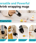 Mini Heat Gun 350W Dual Temp 500F And 842F in use for crafting soap and candles, shown with various applications and precision control.